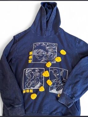 Navy Dragon Ball Graphic Tee with Yellow Dragon Balls